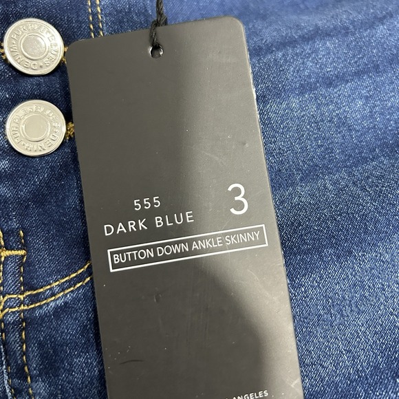 NWT Purple Blues Womens Size‎ 3 Button Down Ankle Skinny Jeans 555 Dark Blue - Picture 7 of 8